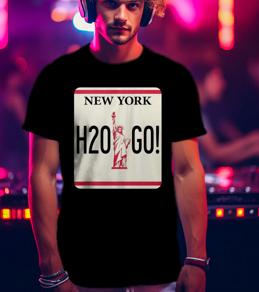 New York H2O Go License Plate Statue Of Liberty T-Shirt