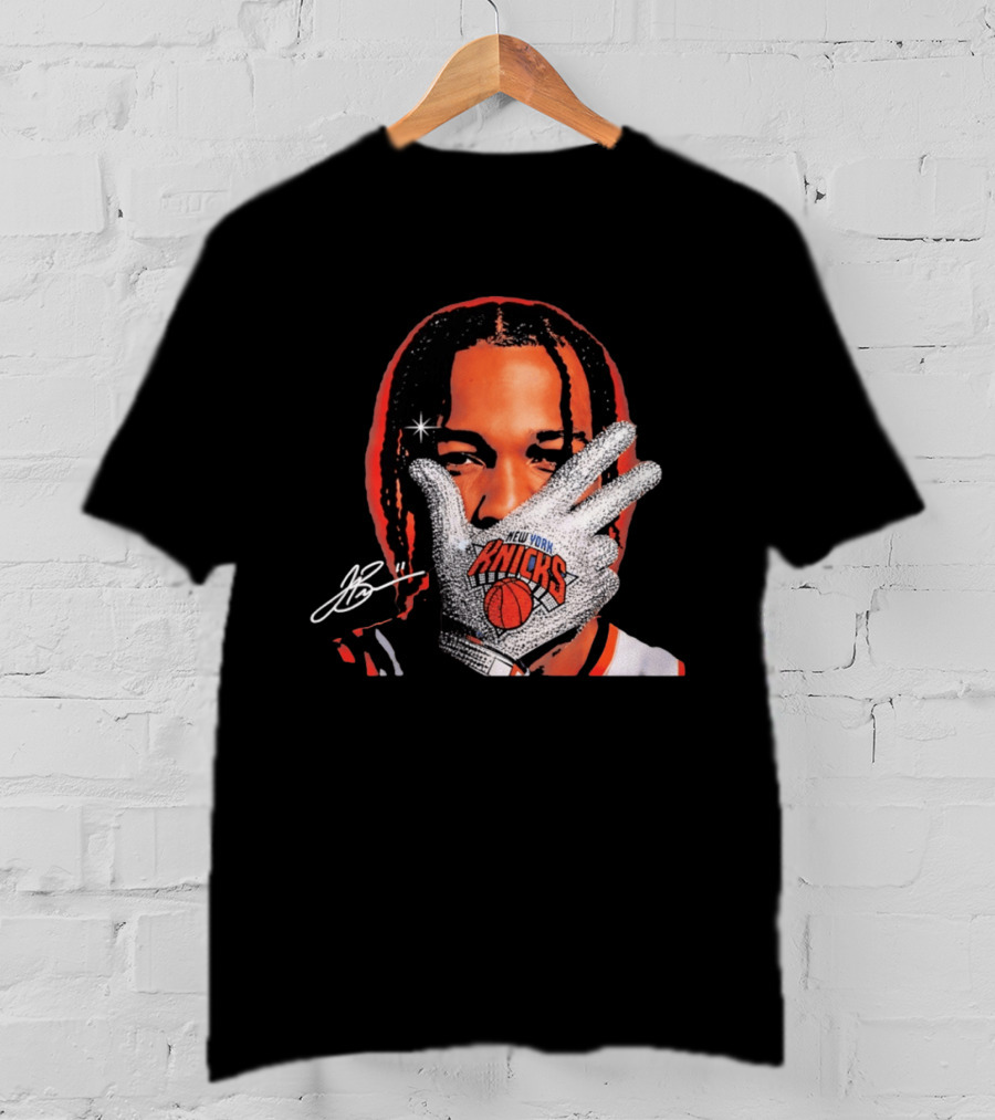 New York Knicks Jalen Brunson Iceman Signature Glove T-Shirt