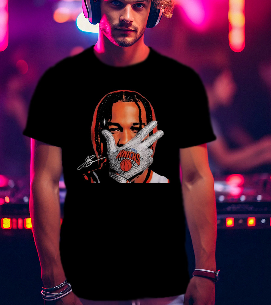 New York Knicks Jalen Brunson Iceman Signature Glove T-Shirt