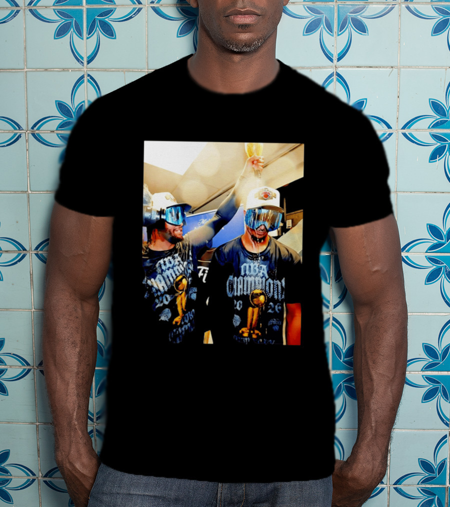 NBA Champions Celebration Jalen Brunson Josh Hart 2026 T-Shirt