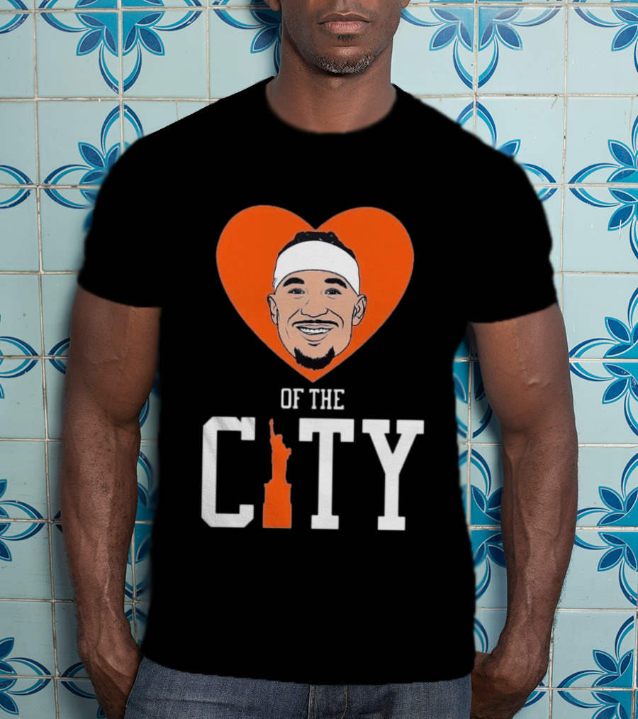 Josh Hart New York Knicks Heart Statue Of Liberty City T-Shirt