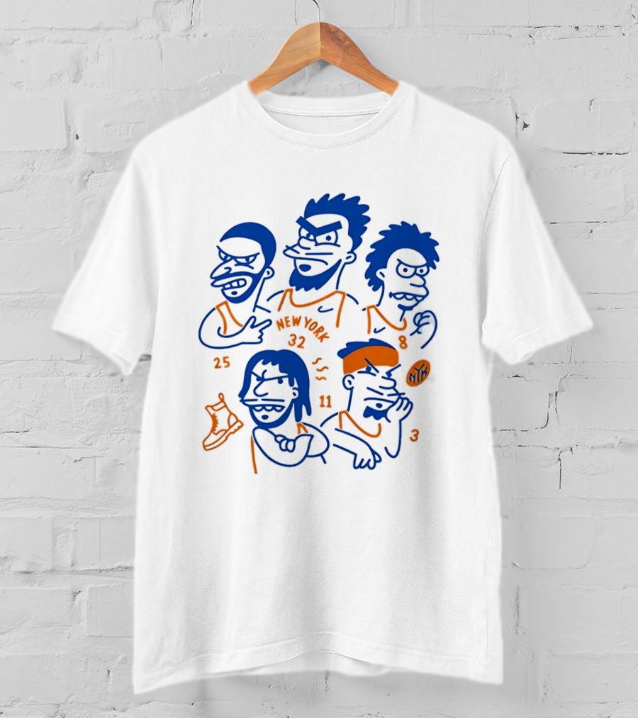 New York 32 Cartoon Characters Knicks 25 8 11 3 T-Shirt