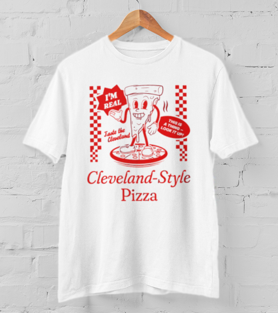 Cleveland Style Pizza I'm Hot Retro Football T-Shirt