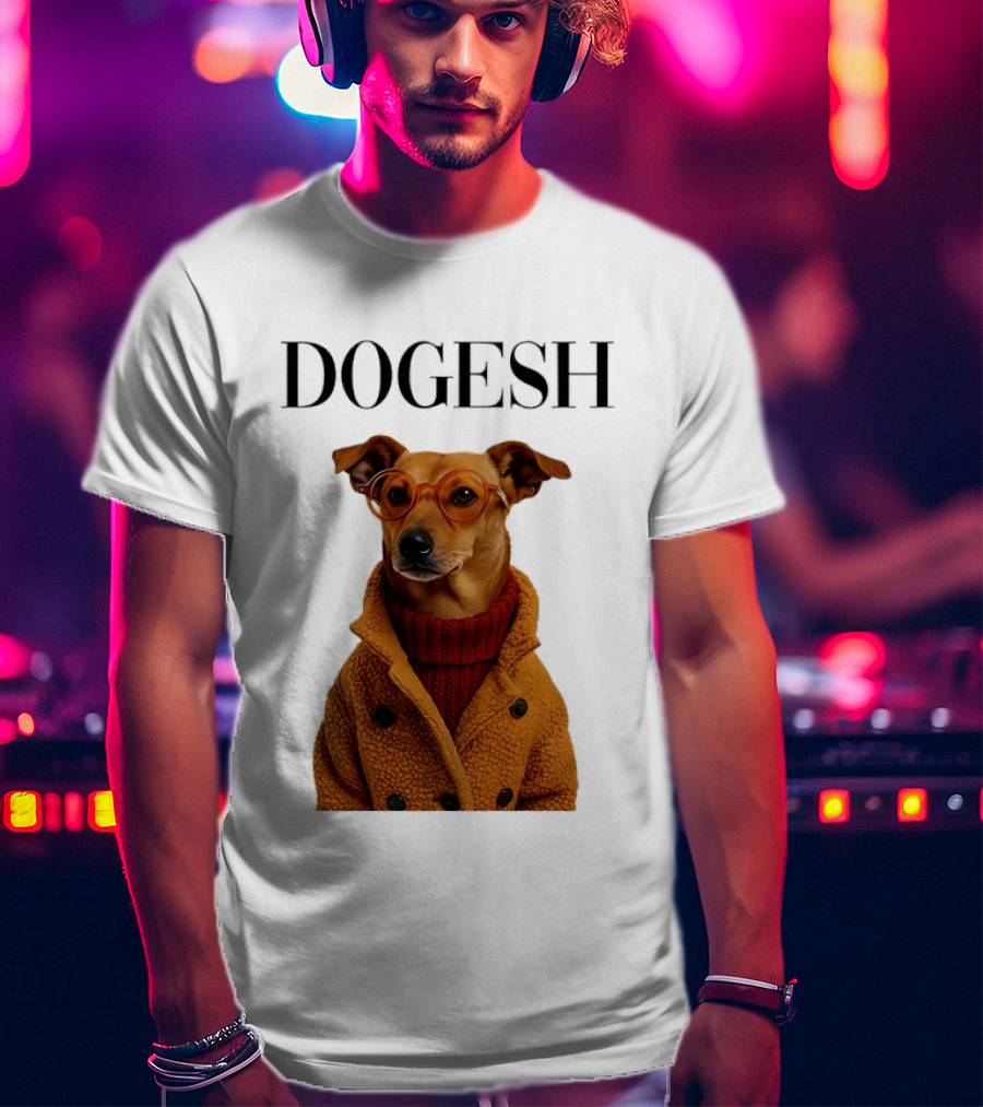 Dogesh Dapper Greyhound In Glasses And Coat T-Shirt