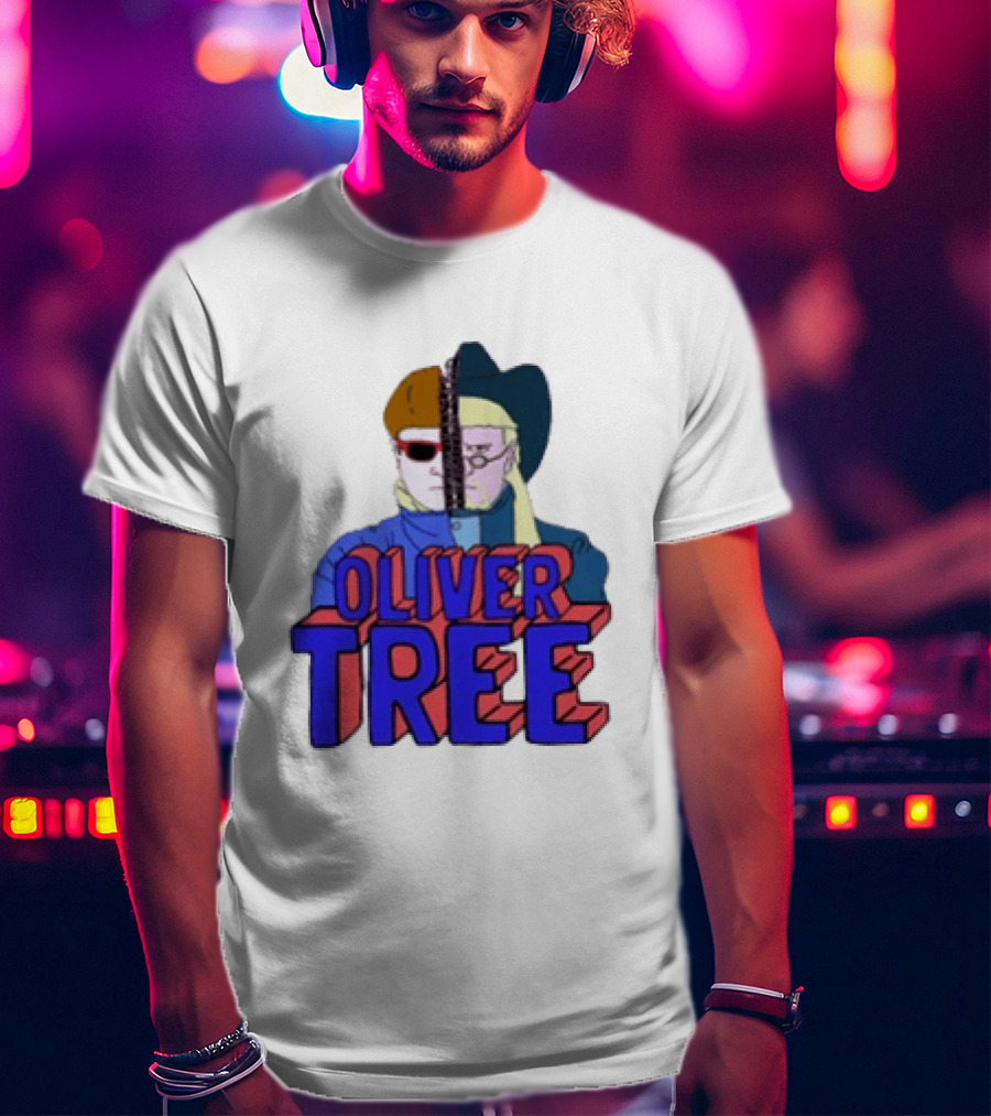 Oliver Tree Split Persona Sunglasses Half Cowboy Half Futuristic T-Shirt
