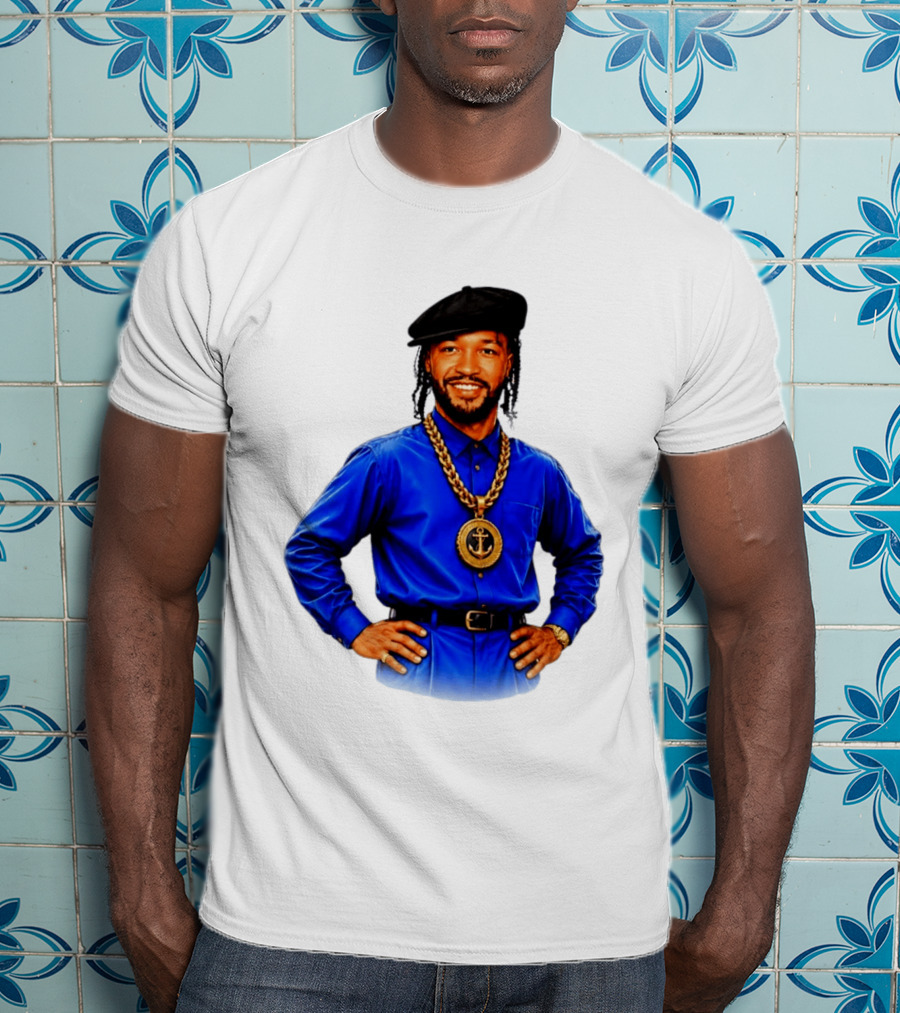 Jalen Brunson NY Knicks Always Business Never Personal Anchor Chain Beret Outfit T-Shirt