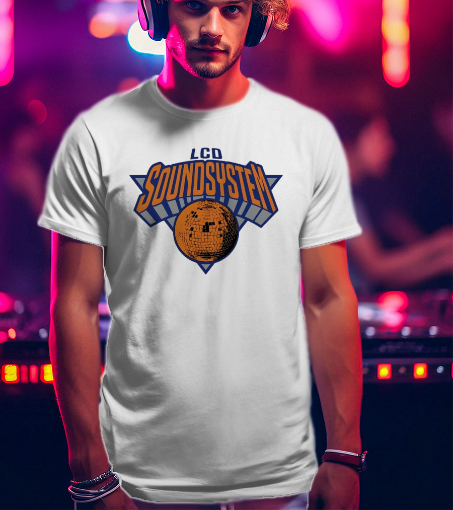 LCD Soundsystem Basketball Inspired New York Knicks Disco Ball T-Shirt