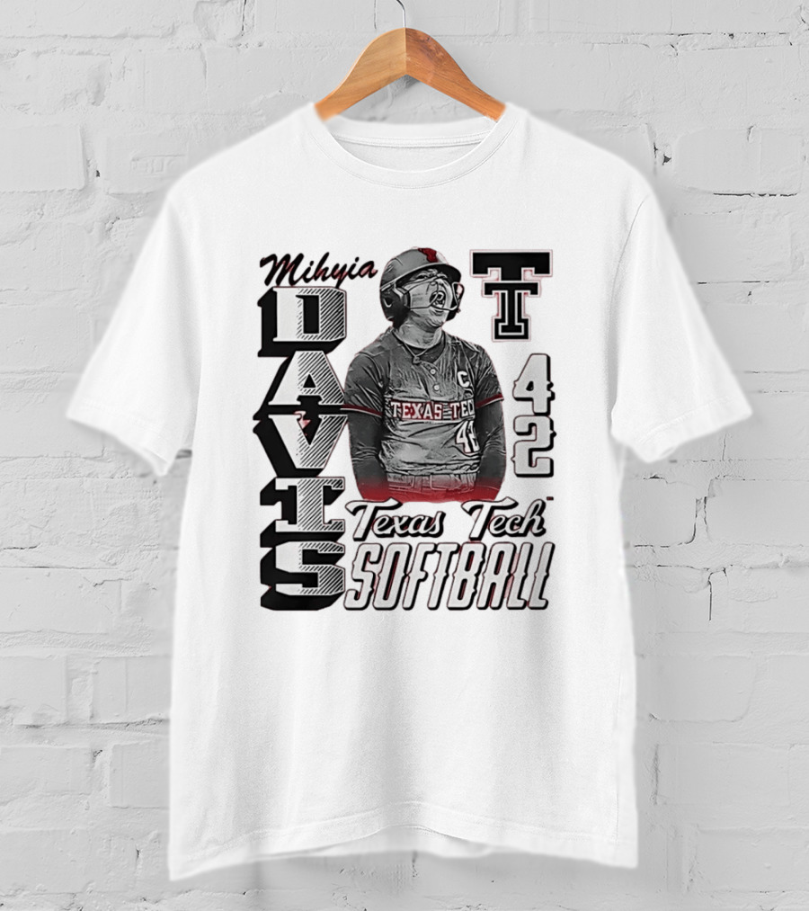Mihyia Davis Texas Tech Softball Number 42 T-Shirt