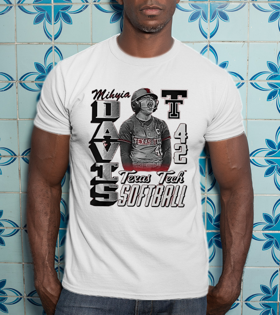 Mihyia Davis Texas Tech Softball Number 42 T-Shirt