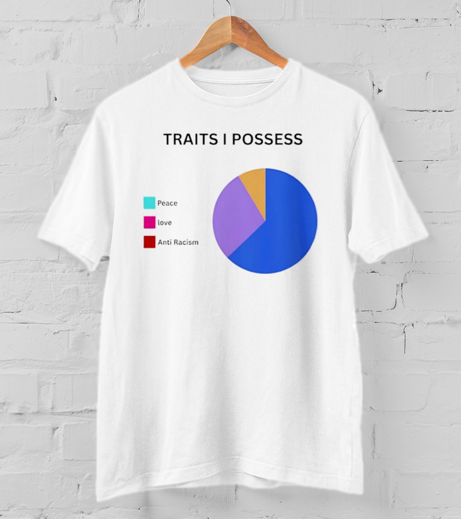 TRAITS I POSSESS Peace Love Anti Racism Chart T-Shirt