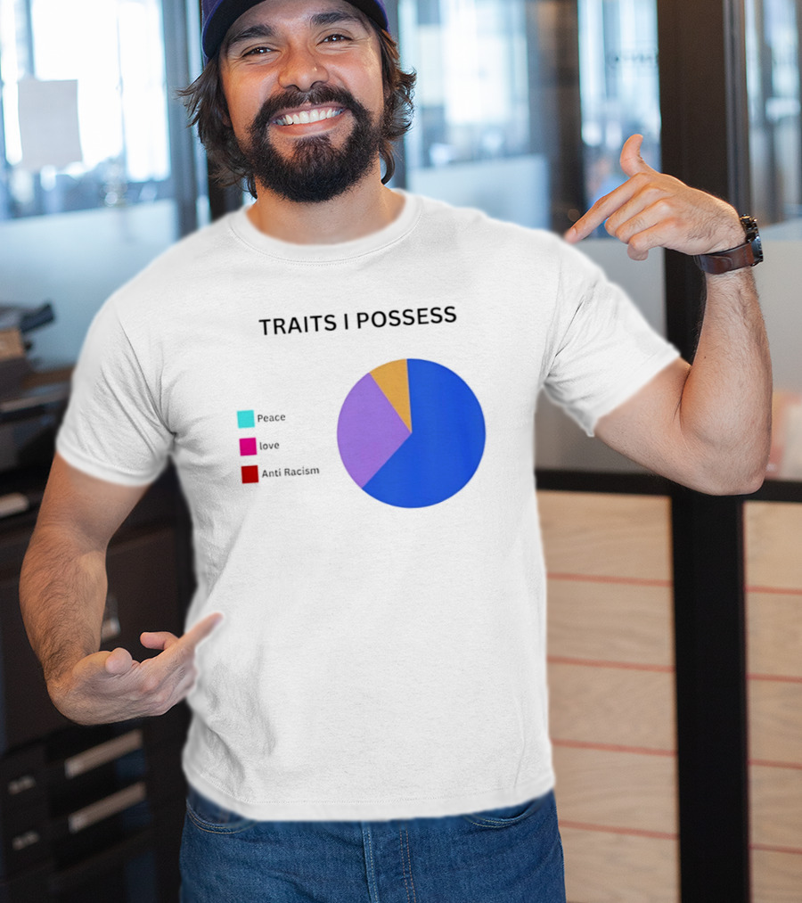TRAITS I POSSESS Peace Love Anti Racism Chart T-Shirt