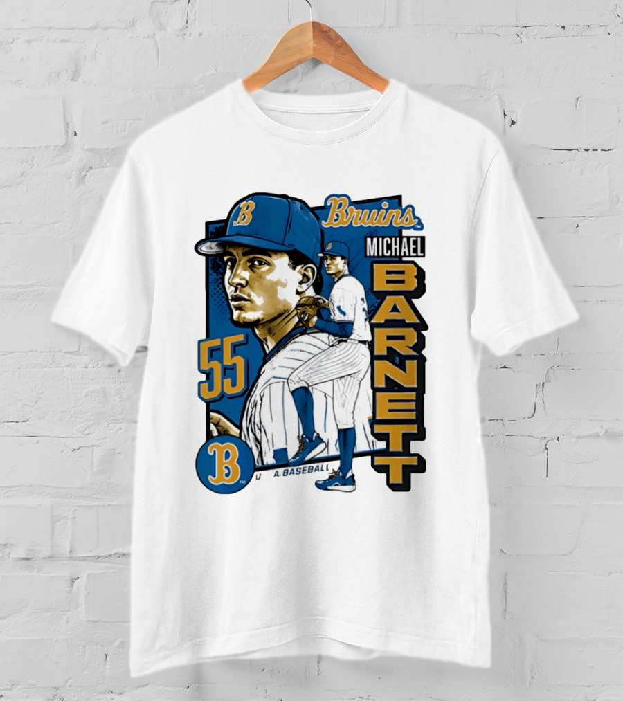 UCLA Bruins Michael Barnett 55 Baseball Pitcher T-Shirt