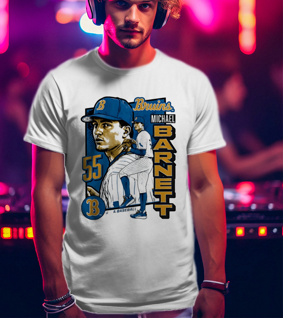 UCLA Bruins Michael Barnett 55 Baseball Pitcher T-Shirt