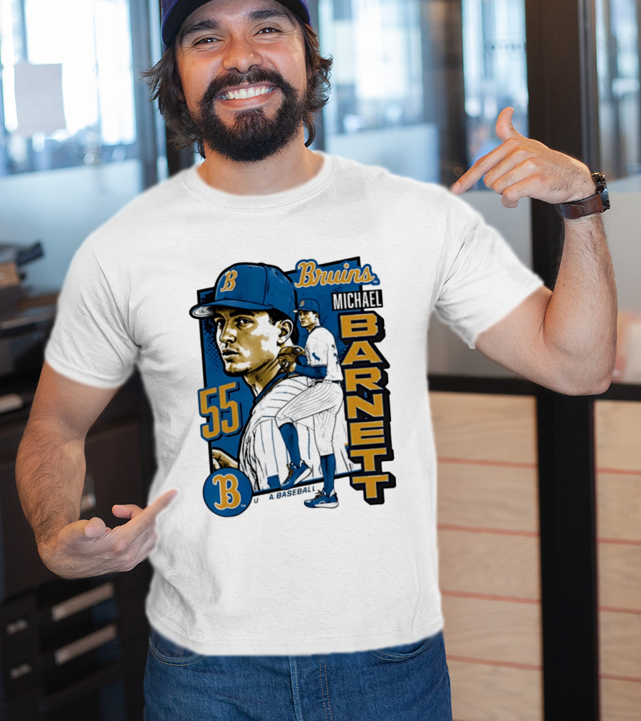 UCLA Bruins Michael Barnett 55 Baseball Pitcher T-Shirt