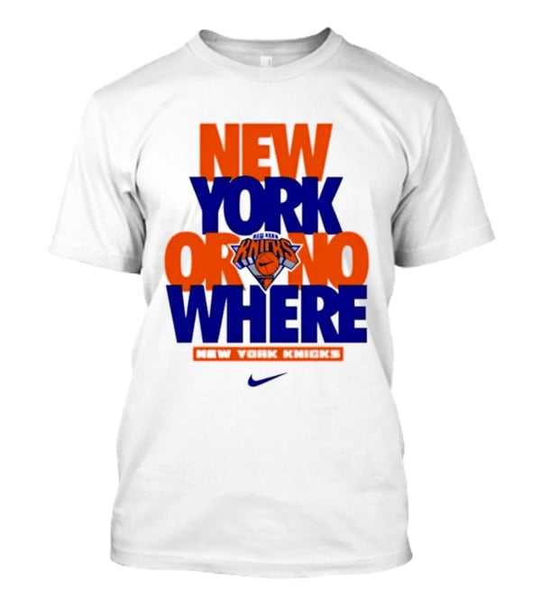 New York or Nowhere New York Knicks 2026 AJ1 T-Shirt New York or Nowhere New York Knicks 2026 AJ1 T-Shirt