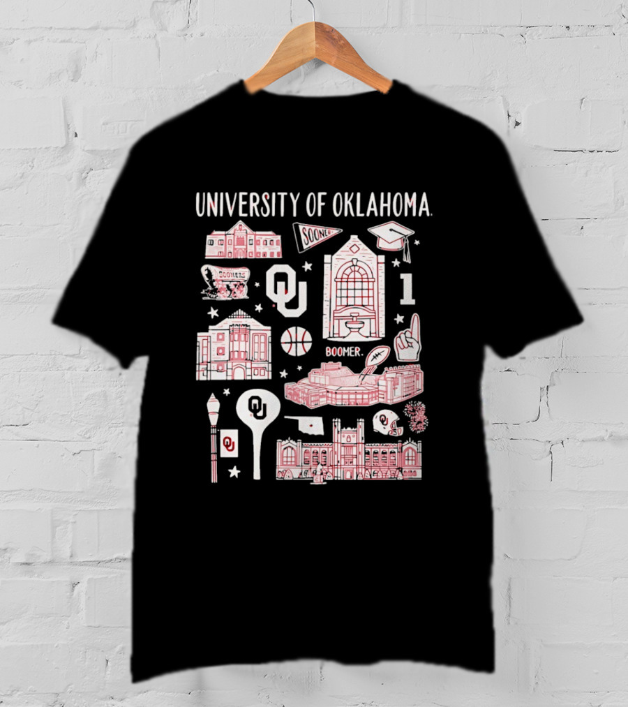 University Of Oklahoma Boomer Sooner Iconic Landmarks T-Shirt