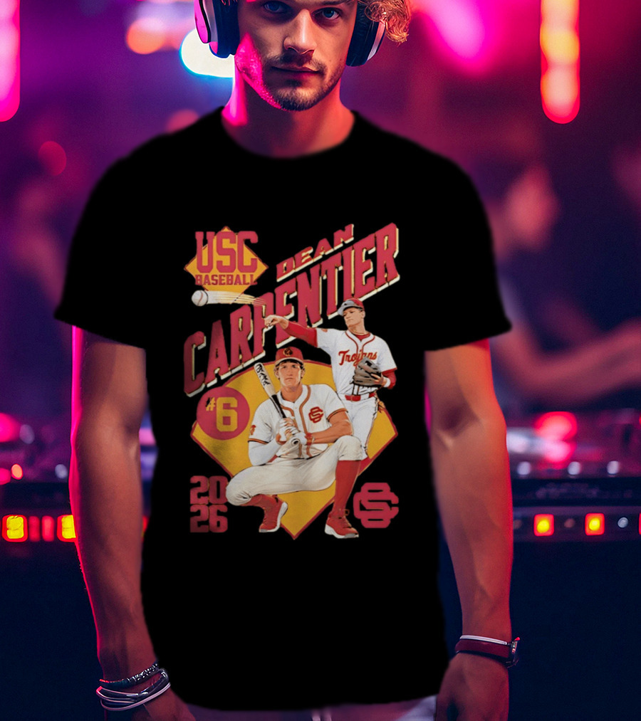 USC Baseball Dean Carpentier Trojans Number 6 2026 T-Shirt