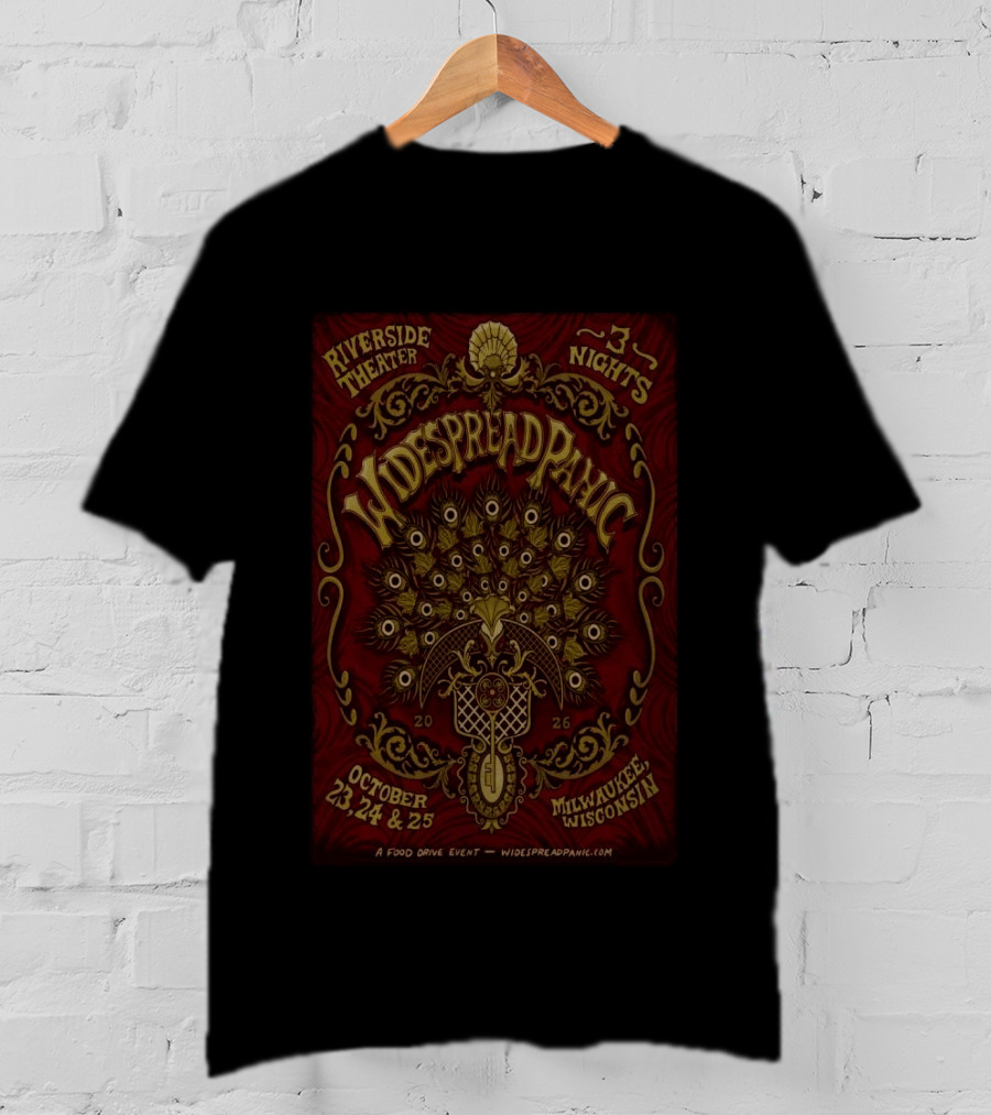 Riverside Theater Widespread Panic Milwaukee Wisconsin October 23 24 25 2026 3 Nights T-Shirt
