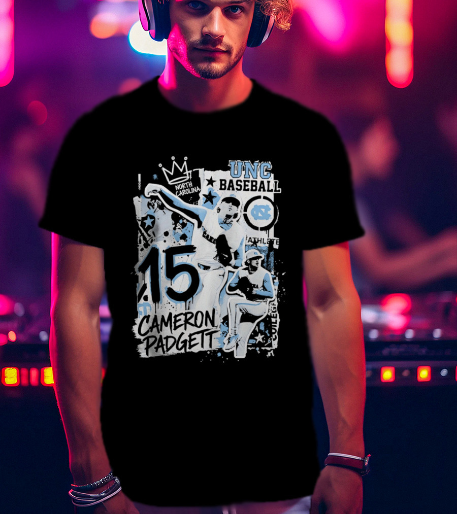 UNC Baseball Cameron Padgett 15 Tar Heels T-Shirt