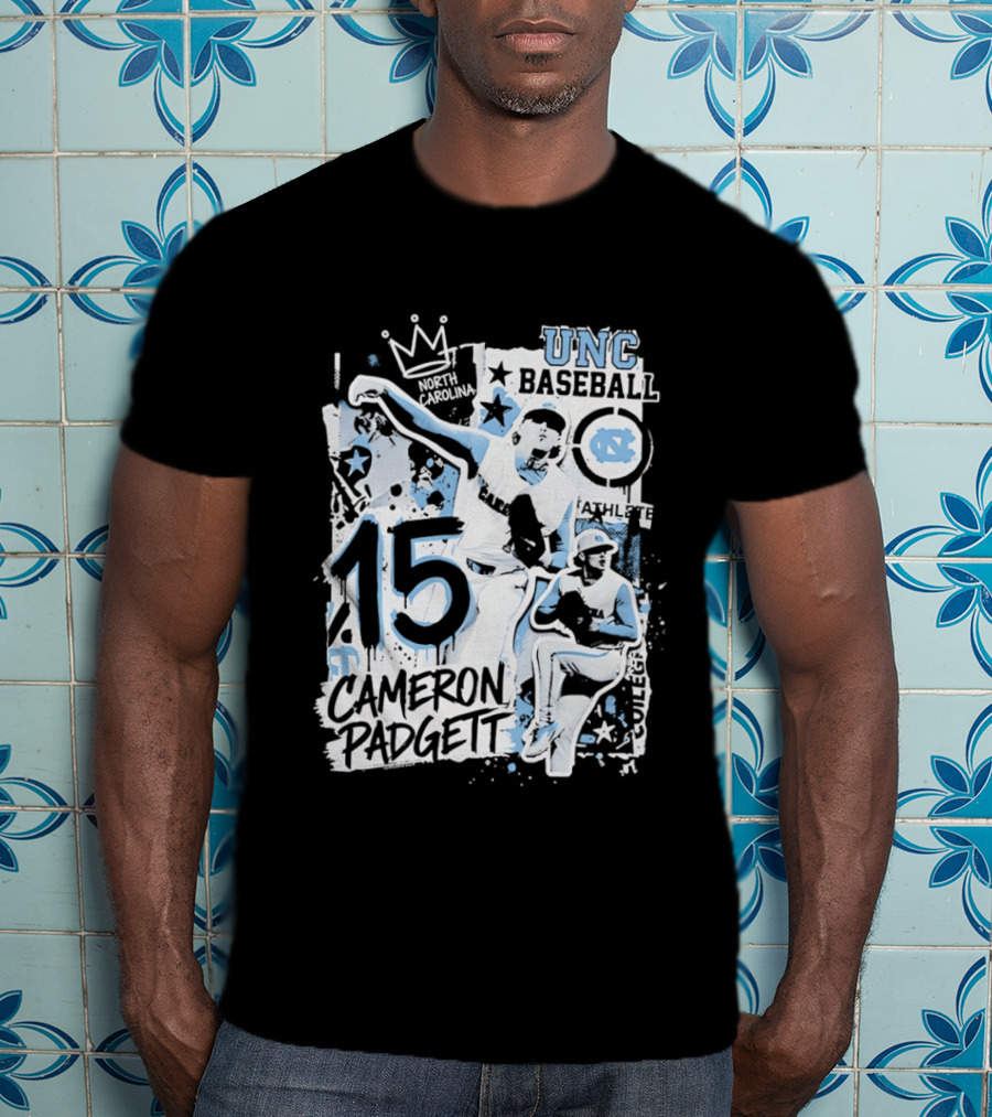 UNC Baseball Cameron Padgett 15 Tar Heels T-Shirt