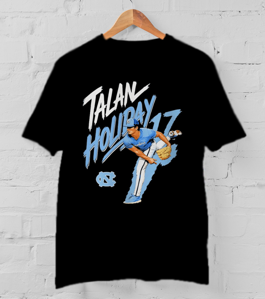 North Carolina Tar Heels Talan Holiday 17 Pitching Action T-Shirt