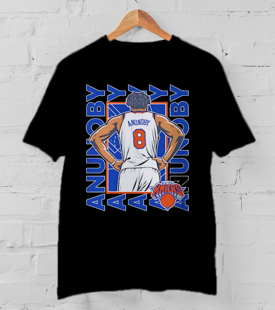 OG Anunoby Number 8 New York Knicks Basketball Icon Repeat T-Shirt
