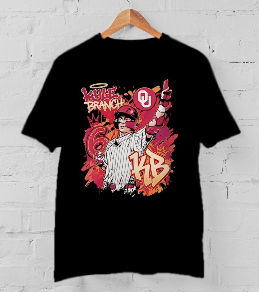 Oklahoma Sooners Kyle Branch 6 Graffiti KB T-Shirt