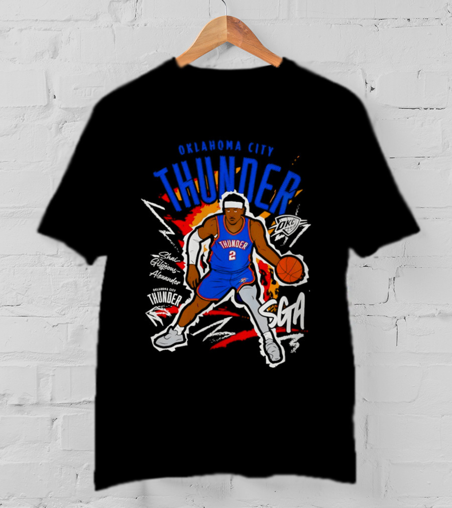 Oklahoma City Thunder Shai Gilgeous Alexander SGA Player Number Two Basketball T-Shirt
