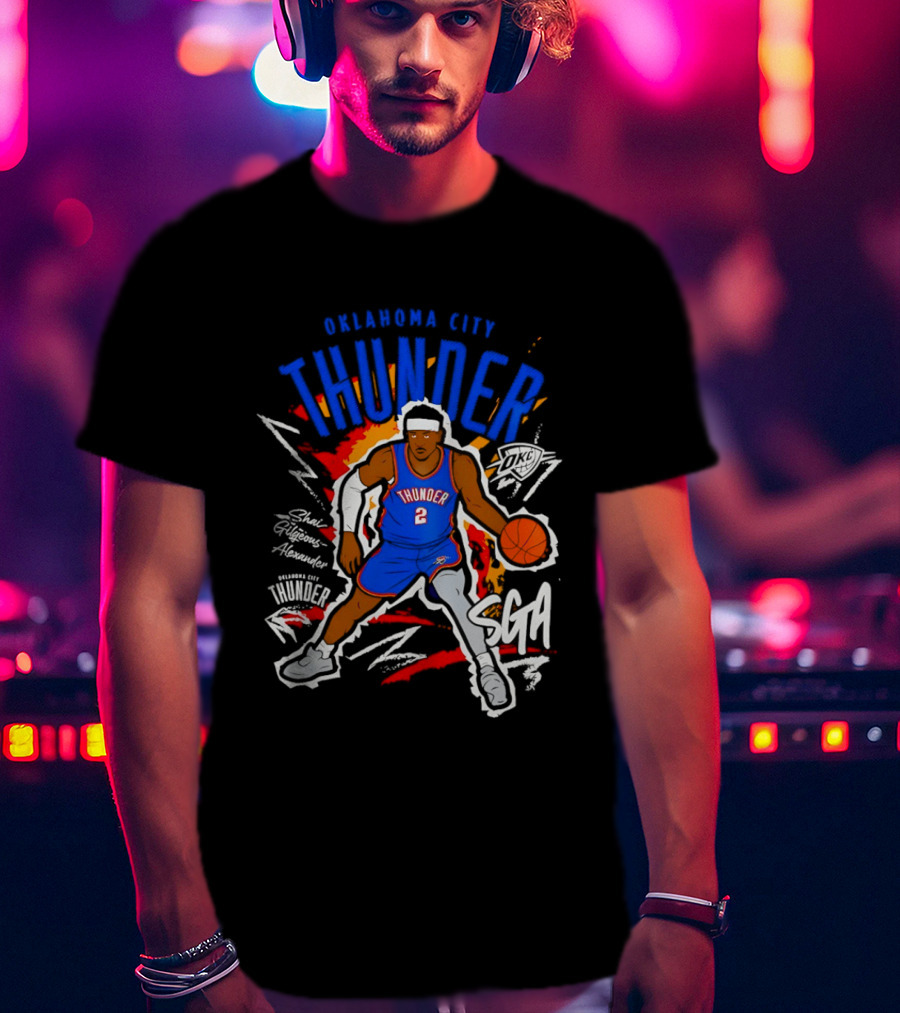 Oklahoma City Thunder Shai Gilgeous Alexander SGA Player Number Two Basketball T-Shirt