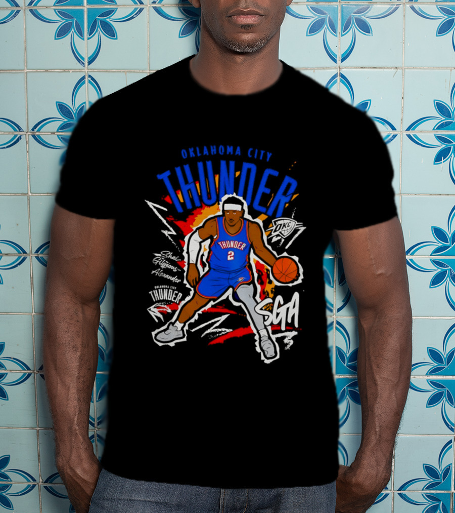 Oklahoma City Thunder Shai Gilgeous Alexander SGA Player Number Two Basketball T-Shirt
