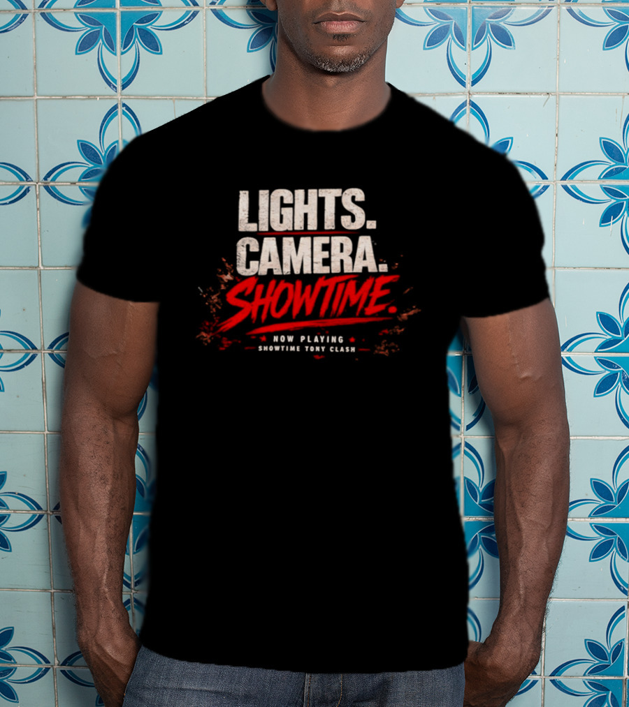 Lights Camera Showtime Now Playing Showtime Tony Clash T-Shirt