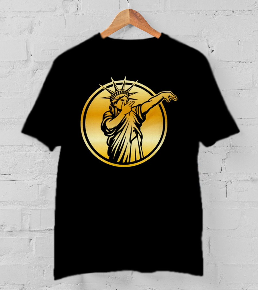 New York Knicks Jalen Brunson Statue Of Liber3 Gold T-Shirt