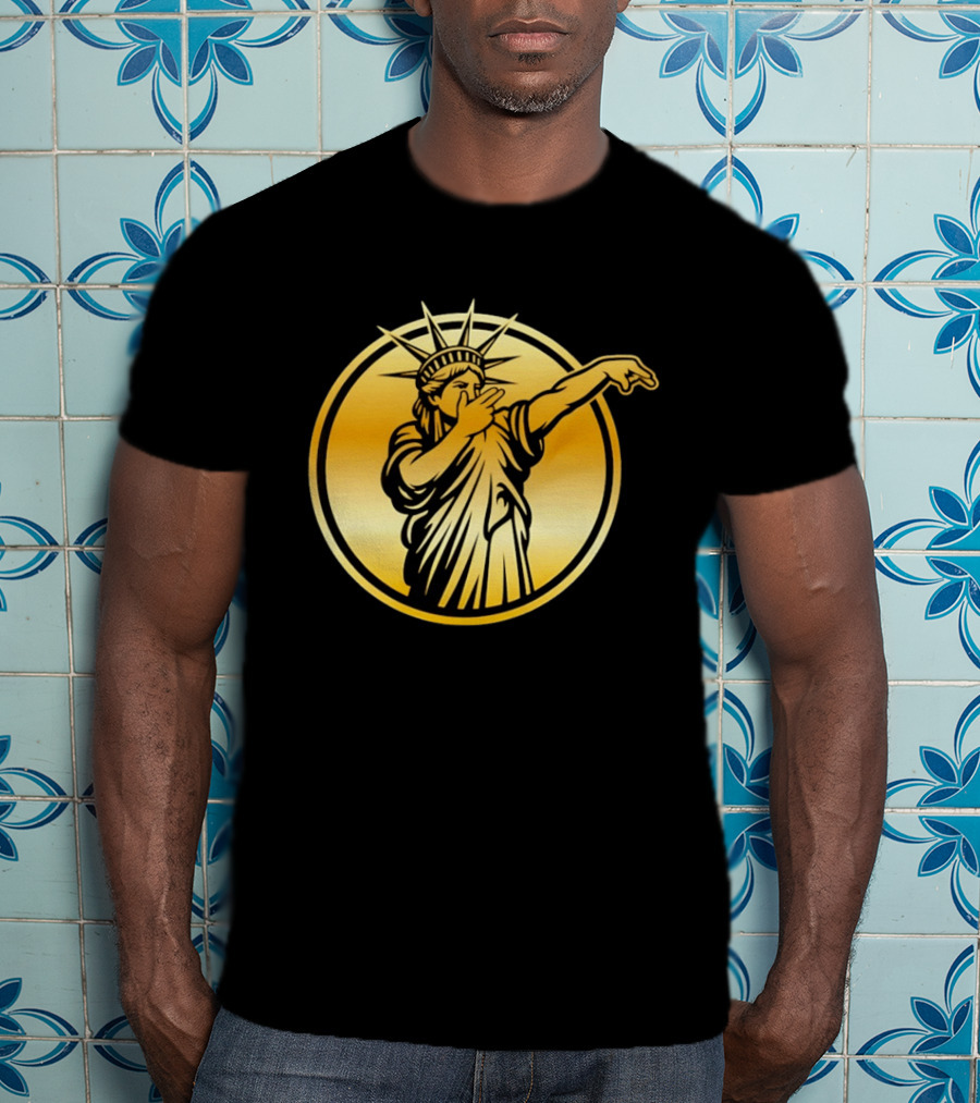New York Knicks Jalen Brunson Statue Of Liber3 Gold T-Shirt
