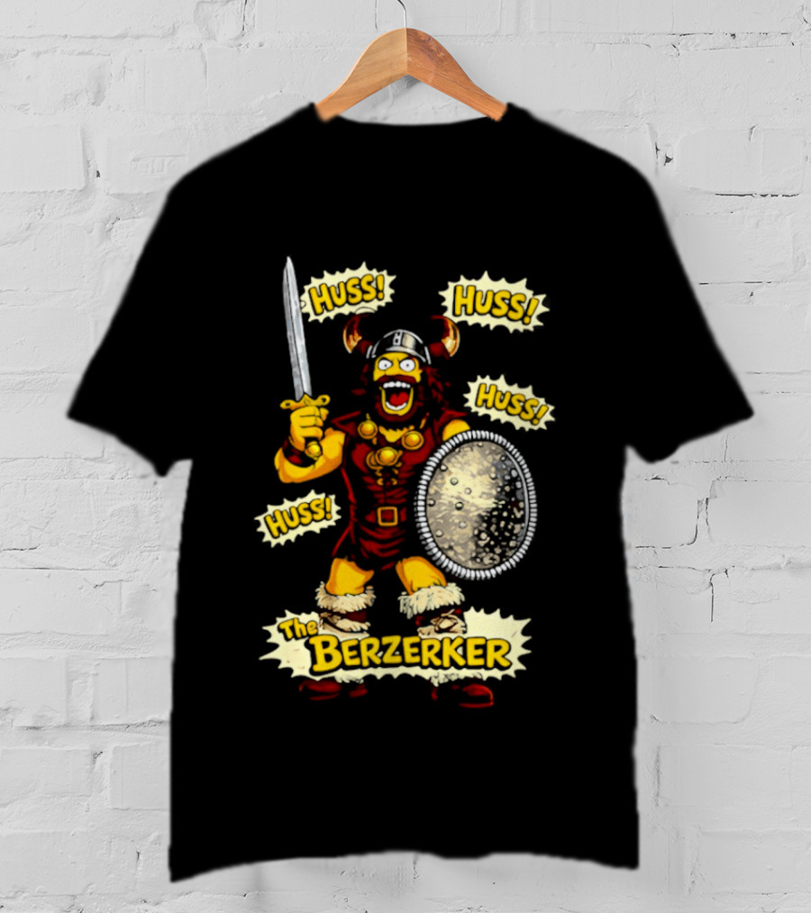 The Berzerker Huss Warrior Viking Berserker With Sword And Shield T-Shirt