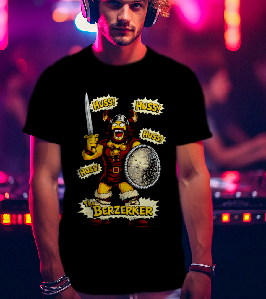 The Berzerker Huss Warrior Viking Berserker With Sword And Shield T-Shirt