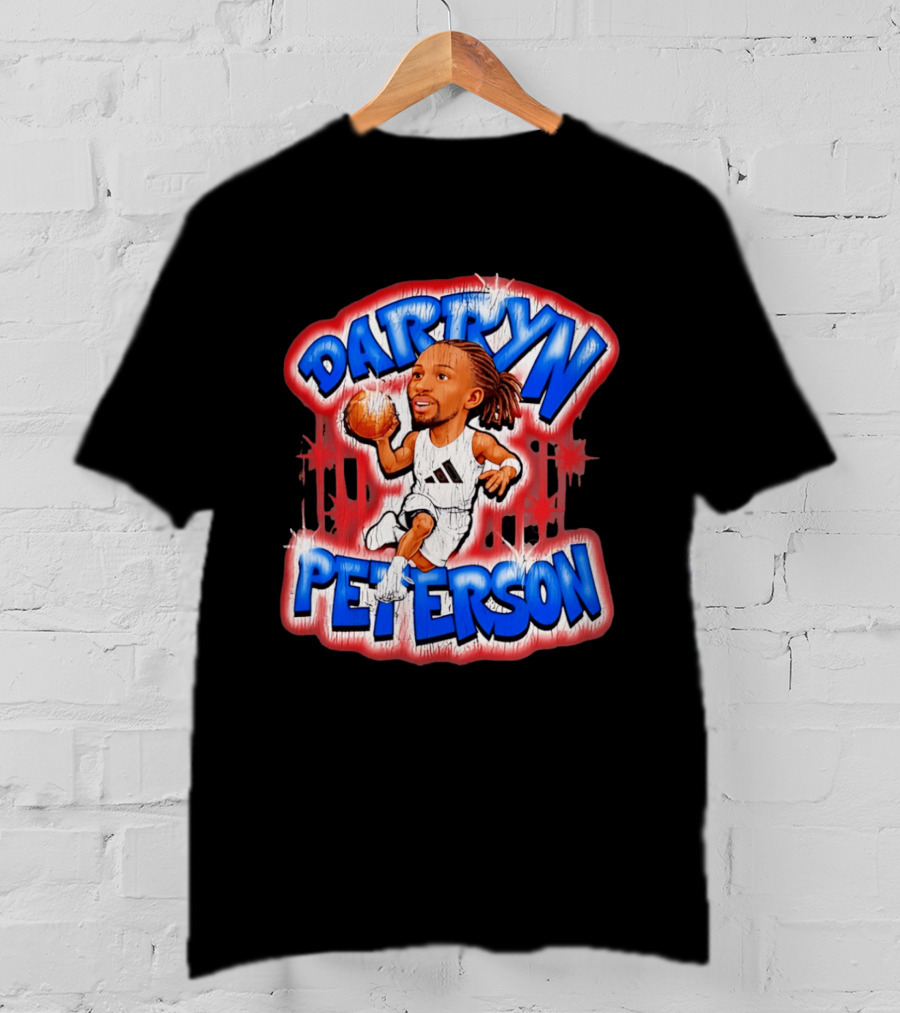 Darryn Peterson Kansas Jayhawks Basketball Caricature T-Shirt