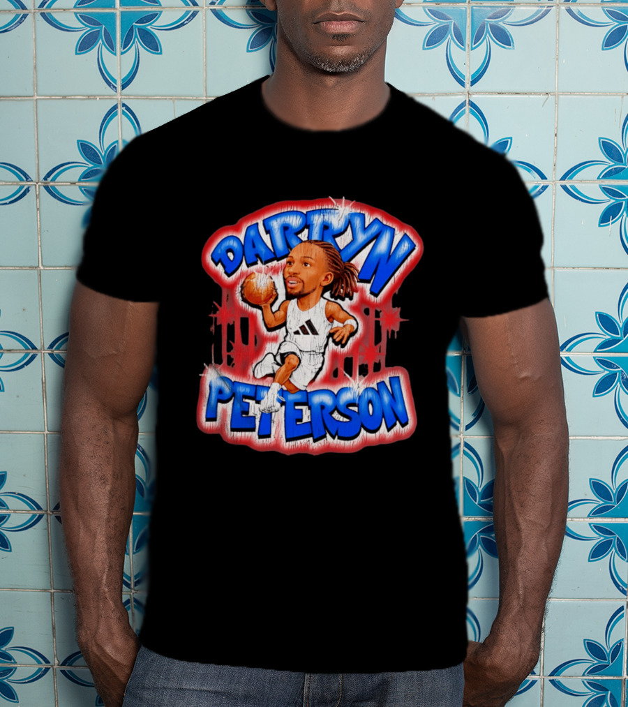Darryn Peterson Kansas Jayhawks Basketball Caricature T-Shirt