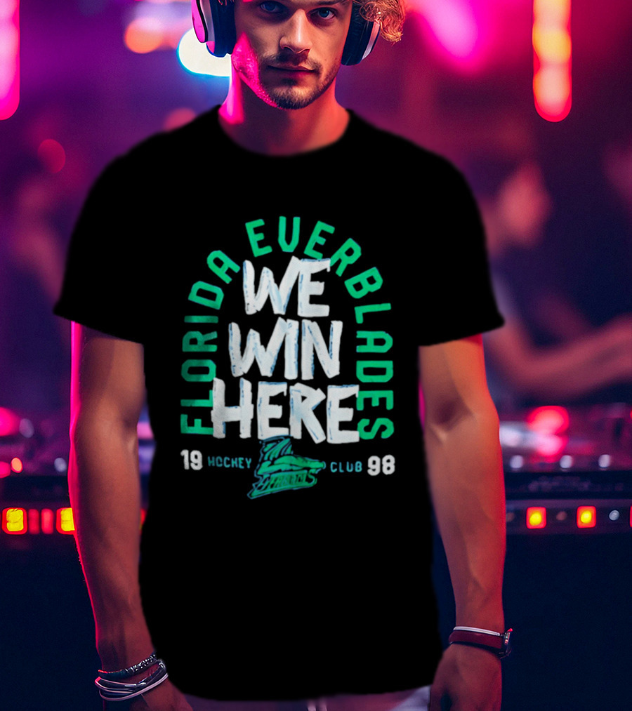 Florida Everblades We Win Here 1998 Hockey Club T-Shirt