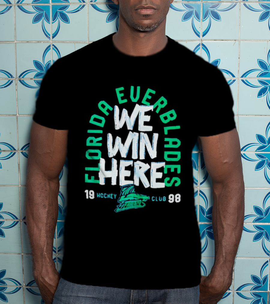 Florida Everblades We Win Here 1998 Hockey Club T-Shirt