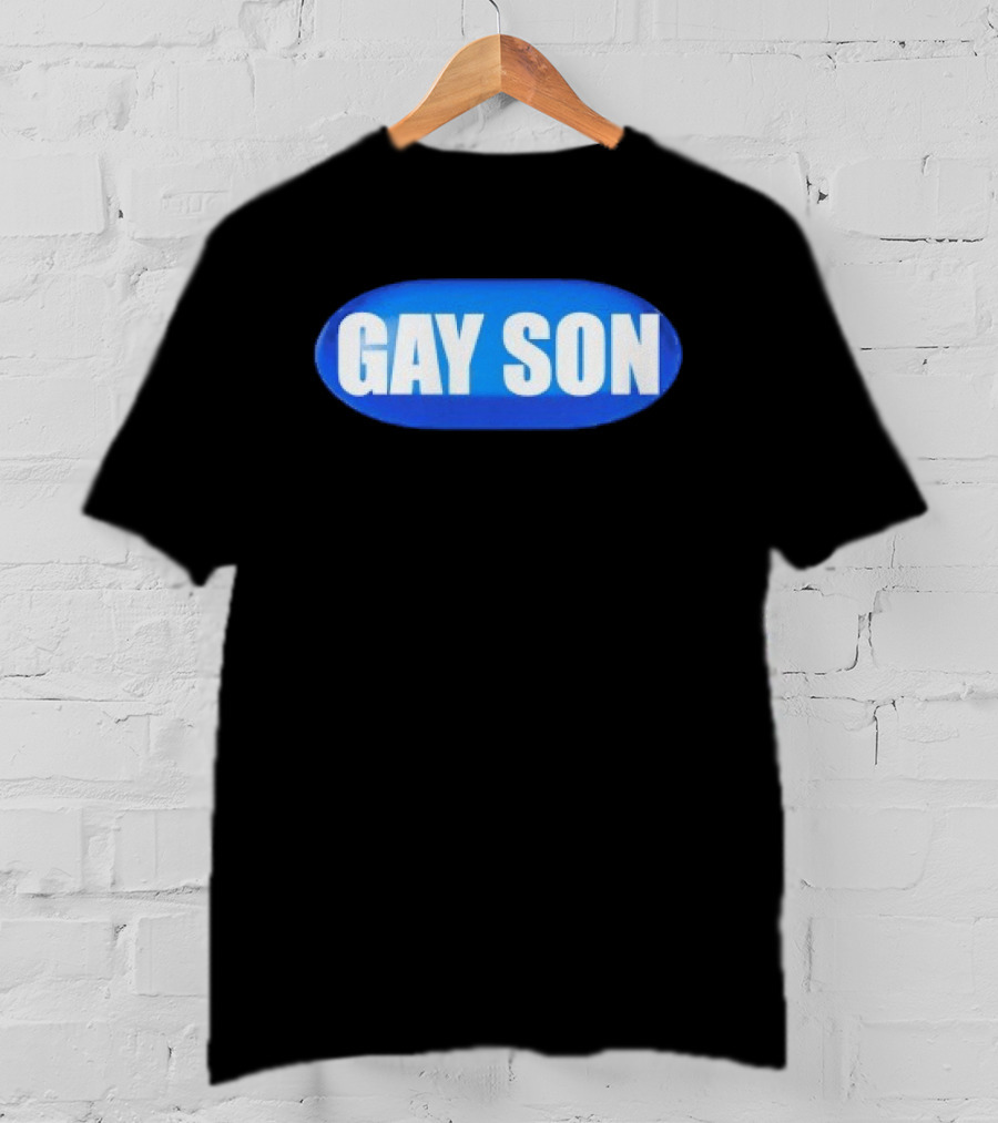 Gay Son Pill Blue Oval T-Shirt