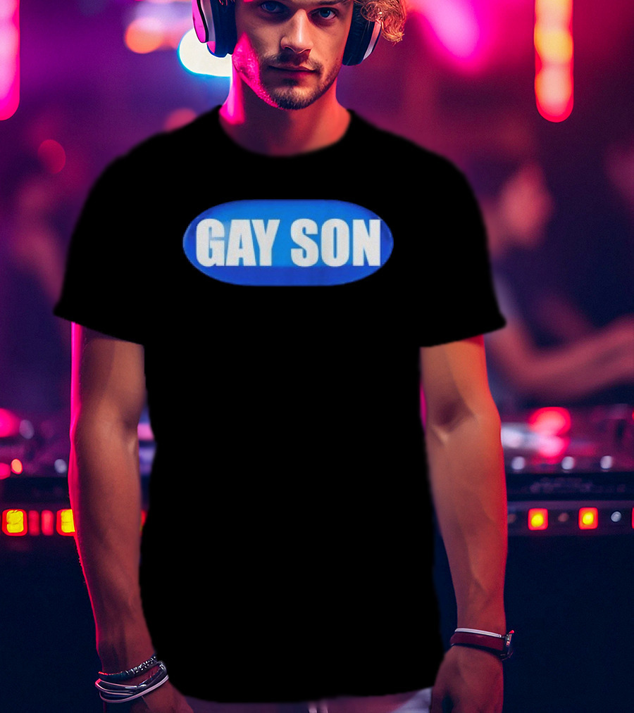 Gay Son Pill Blue Oval T-Shirt