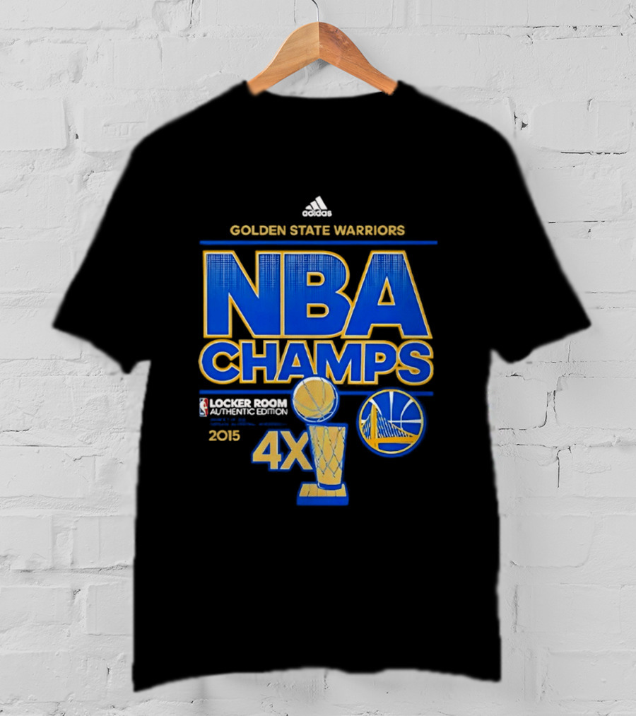 Golden State Warriors NBA Champs 2015 4X Locker Room Authentic Edition T-Shirt