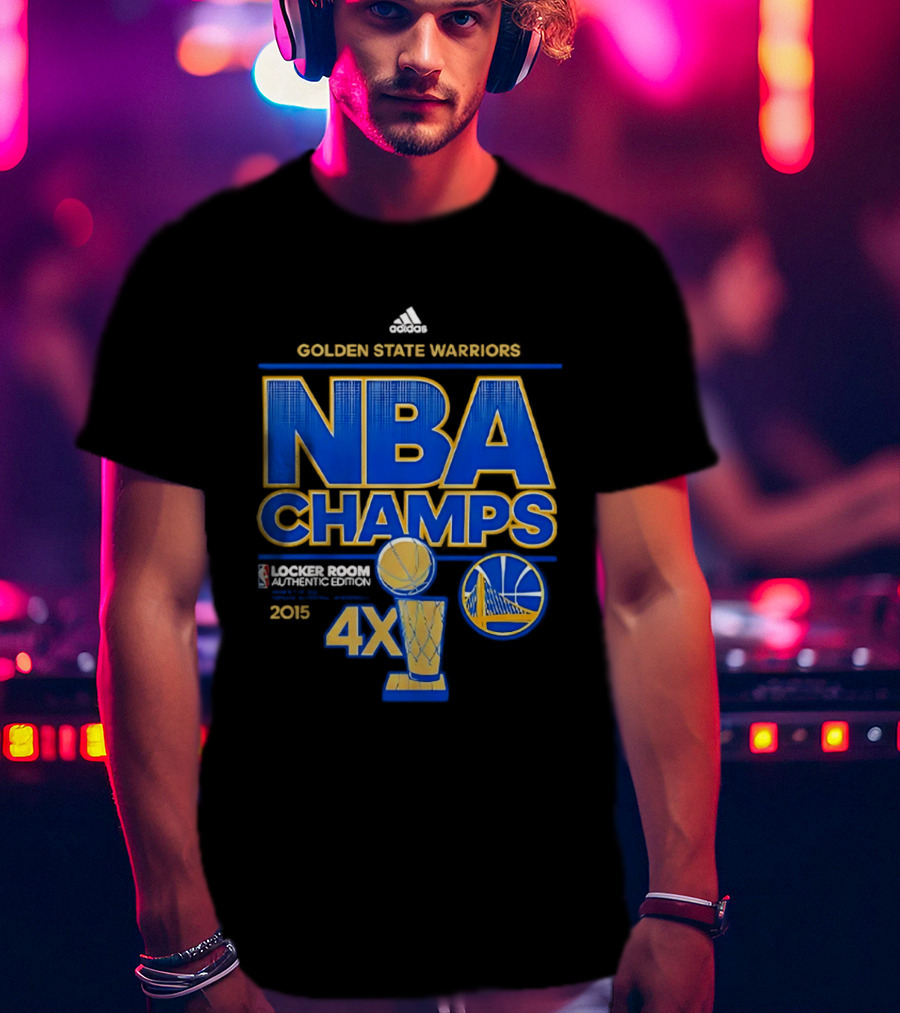 Golden State Warriors NBA Champs 2015 4X Locker Room Authentic Edition T-Shirt