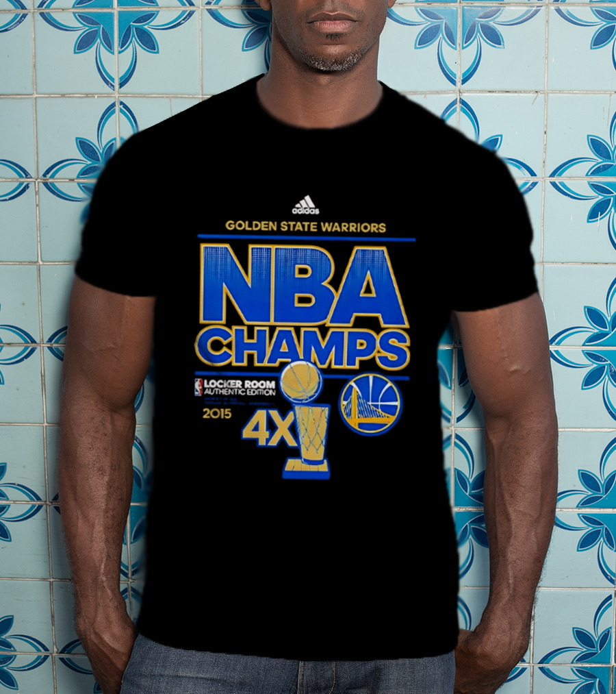 Golden State Warriors NBA Champs 2015 4X Locker Room Authentic Edition T-Shirt