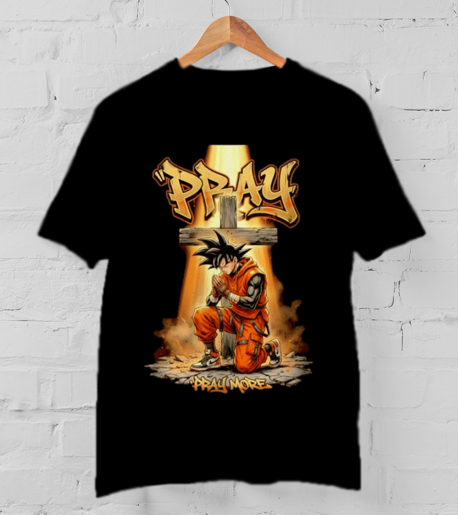 Pray More Jesus Son Goku Dragon Ball T-Shirt