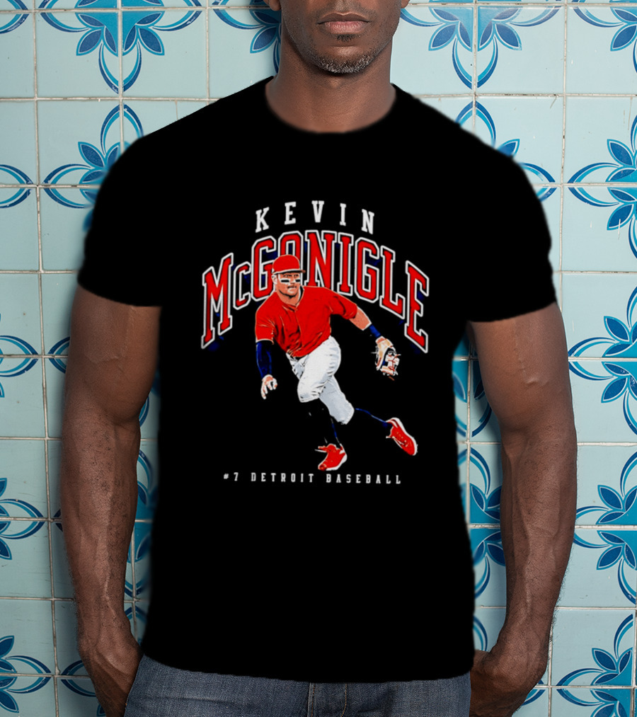 Kevin McGonigle Red Jersey Detroit Baseball #7 Collegiate T-Shirt