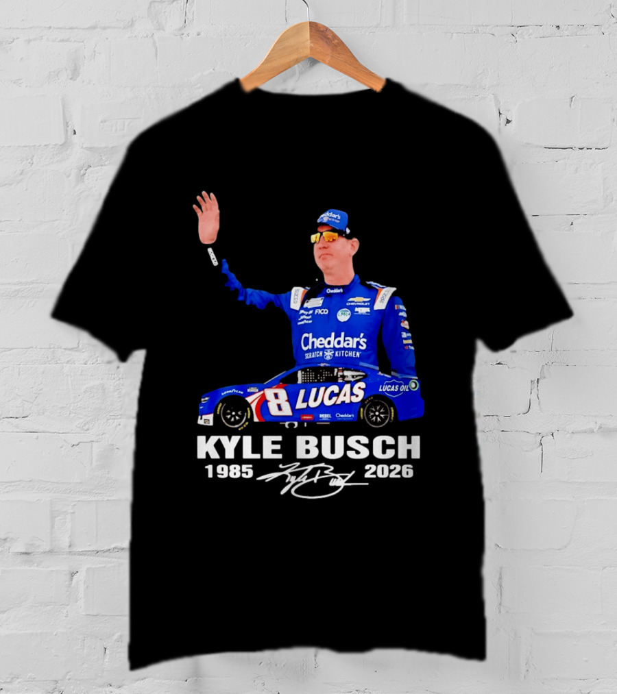 Kyle Busch 1985 2026 Lucas Oil Cheddar's Scratch Kitchen T-Shirt