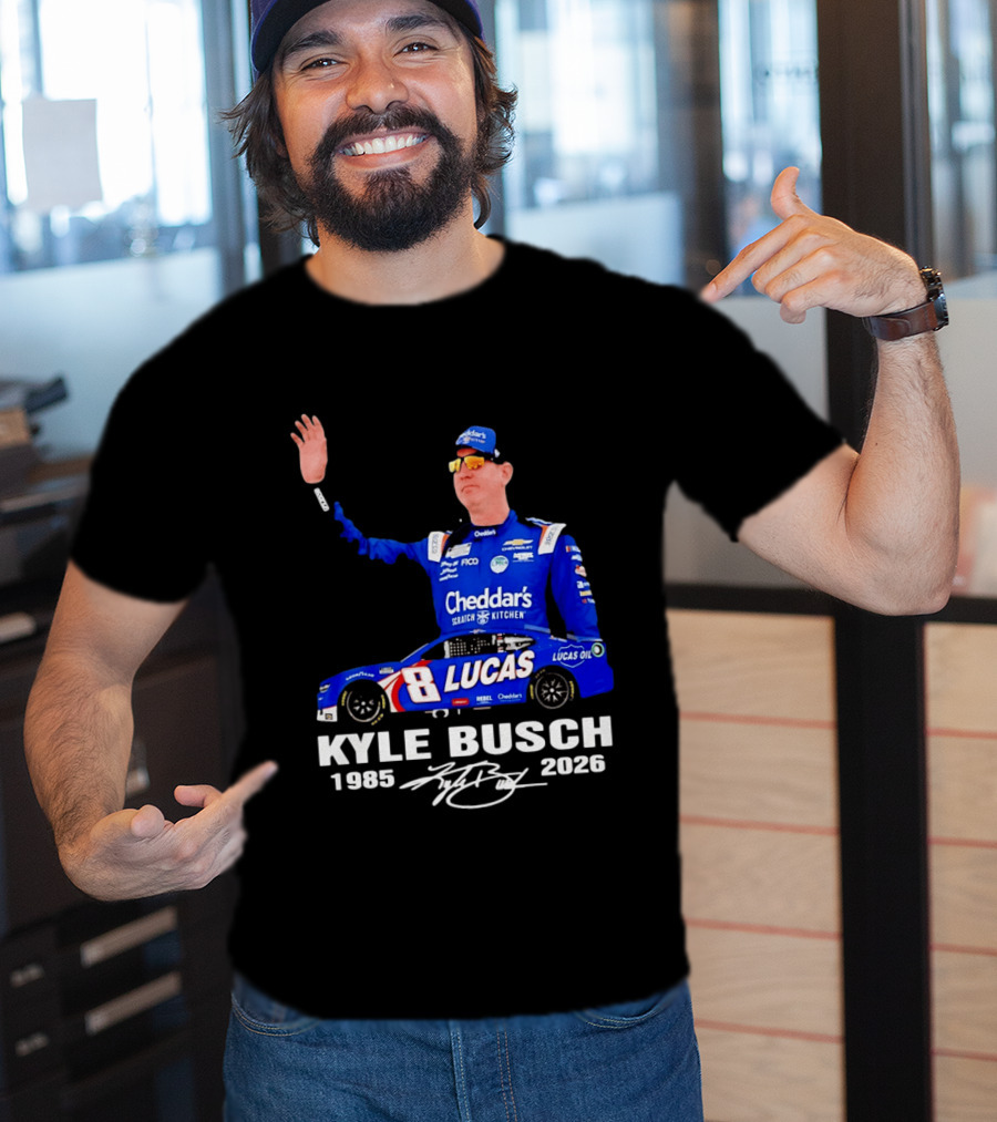 Kyle Busch 1985 2026 Lucas Oil Cheddar's Scratch Kitchen T-Shirt