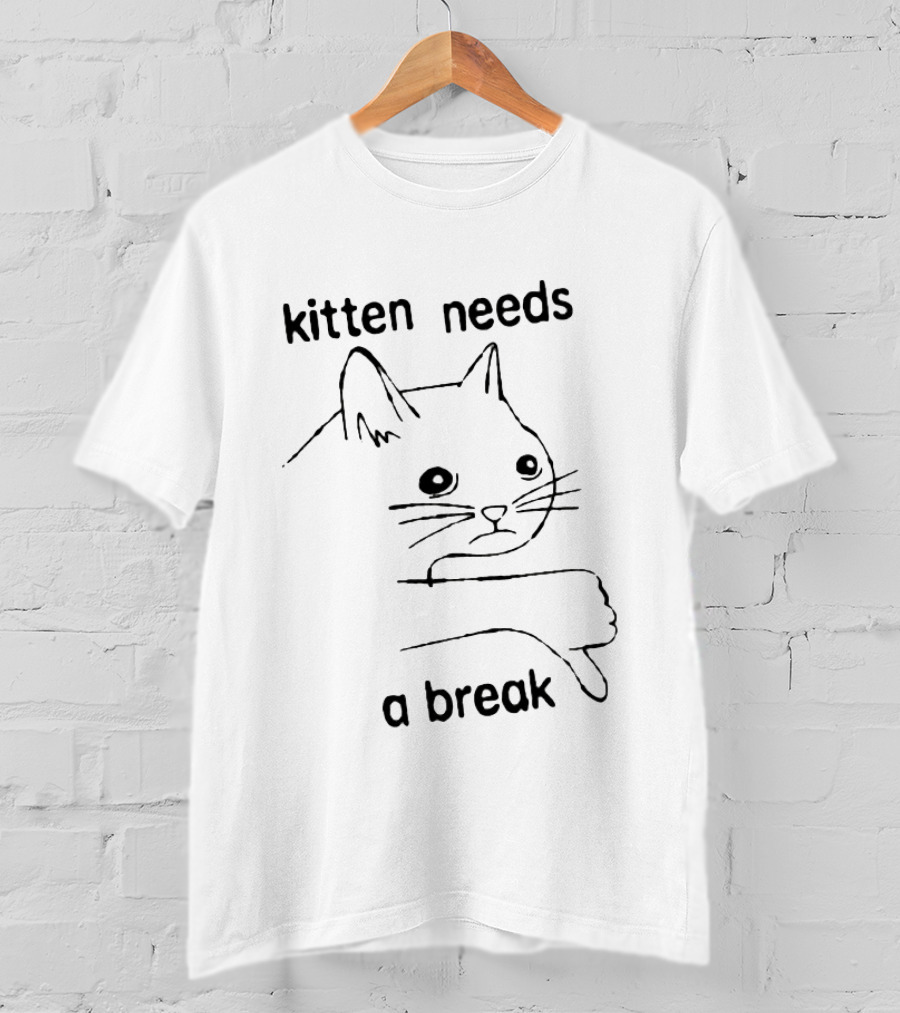 Kitten Needs A Break Thumbs Down Cat Crumb T-Shirt