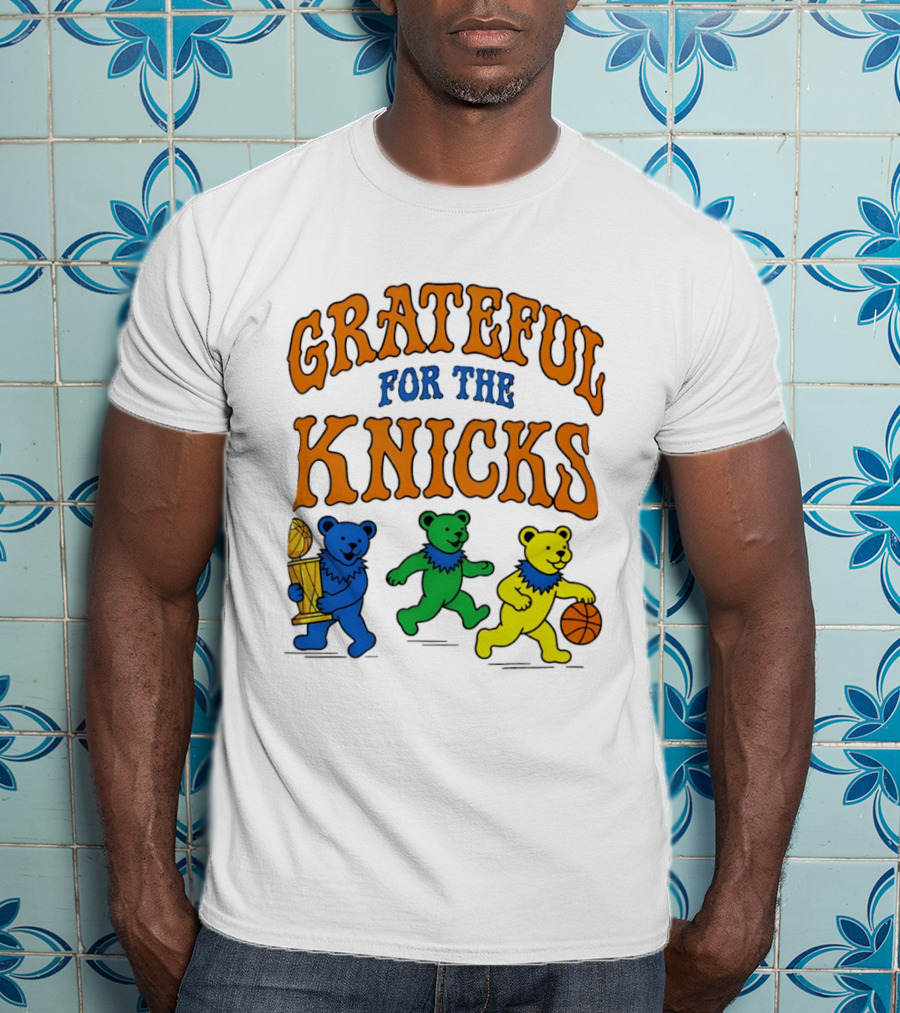 Grateful Dead New York Knicks Bears Basketball Trophy T-Shirt